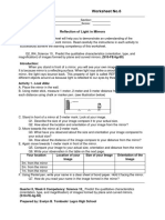 SCIENCE10 - Q2 - Worksheet No 6 - Reflection of Light in A Mirrors