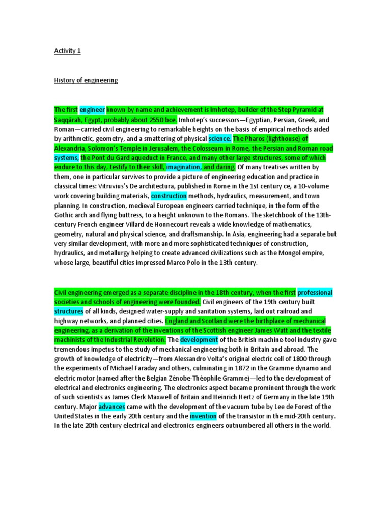 History of Engineering N.E 2023103141 | PDF | Engineering | Science