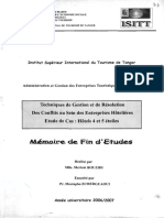 Techniques de Gestion Et de Résolution Des Conflits Au Sein Des Entreprises Hôtelières Étude de Cas - Hôtels 4 Et 5 Étoiles