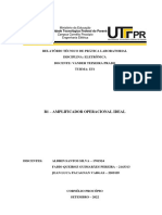 para relatório técnico sobre amplificador operacional ideal usando circuitos de laboratório