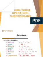 System Verilog Operators, Subprograms