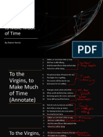 To The Virgins, To Make Much of Time