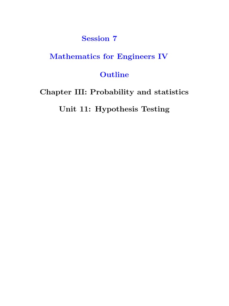 Engineers' Guide to Hypothesis Testing | PDF | Statistical Hypothesis ...
