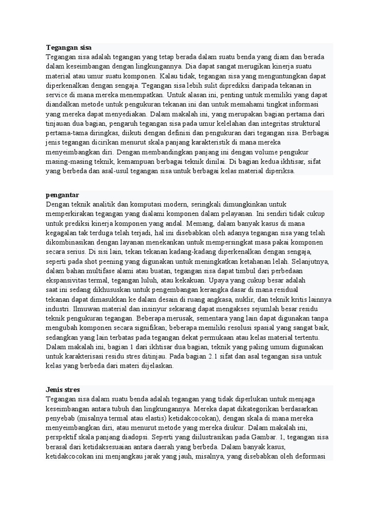 Tegangan Sisa Pdf Sains Matematika