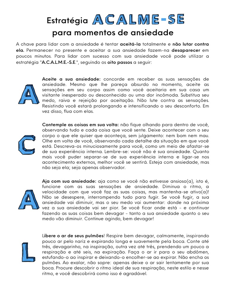 Como Lidar com a Ansiedade: 8 Passos | PDF | Ansiedade | Pensamento