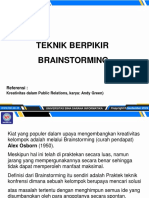 Teknik Berpikir Brainstorming: Pertemuan 5