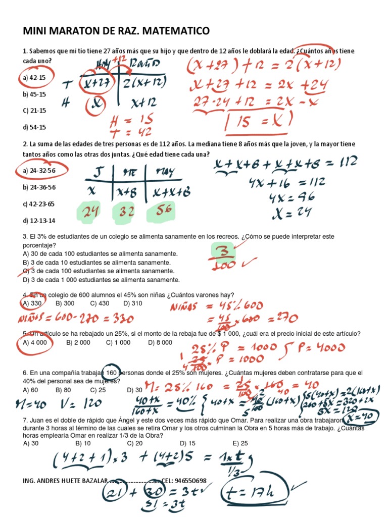 Mini Maraton de Raz. Matematico | PDF