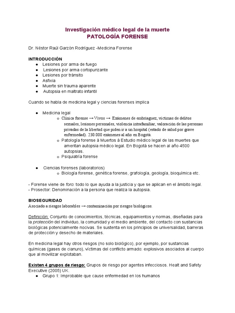 Investigación Medico Legal de La Muerte | PDF | Descomposición