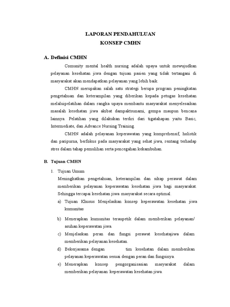 Strategi CMHN untuk Kesehatan Jiwa Komunitas | PDF