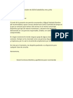 Recomendación laboral Miguel Andrade 6 años vecino