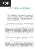 Texto Marcus Tadeu Daniel Ribeiro a Pesquisa e a Universidade