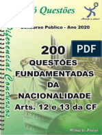 Nacionalidade brasileira: 200 questões fundamentadas sobre os arts. 12 e 13 da CF