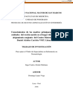 Conocimientos de madres sobre cuidados de recién nacidos