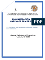 Administración de Cadenade Suministro: Alumna: María Valeria Moreno Cruz Matricula: 1815955
