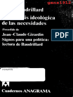 BAUDRILLARD JEAN La Génesis Ideológica de Las Necesidades OCR Por Ganz1912