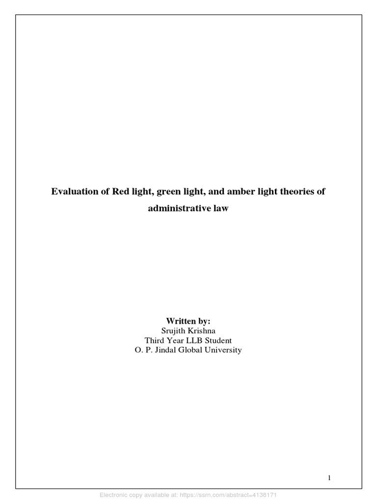 Evaluation of Red Light, Green Light, and Amber Light Theories of