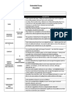 Extended Essay Checklist: Aspect Criterion Descriptor