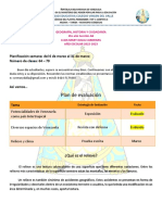 Plan de Evaluación: Planificación Semana: Del 6 de Marzo Al 31 de Marzo Número de Clases: 64 - 79