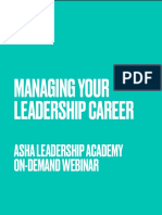 ASHA On-Demand Webinar Handout - Managing Leadership Career