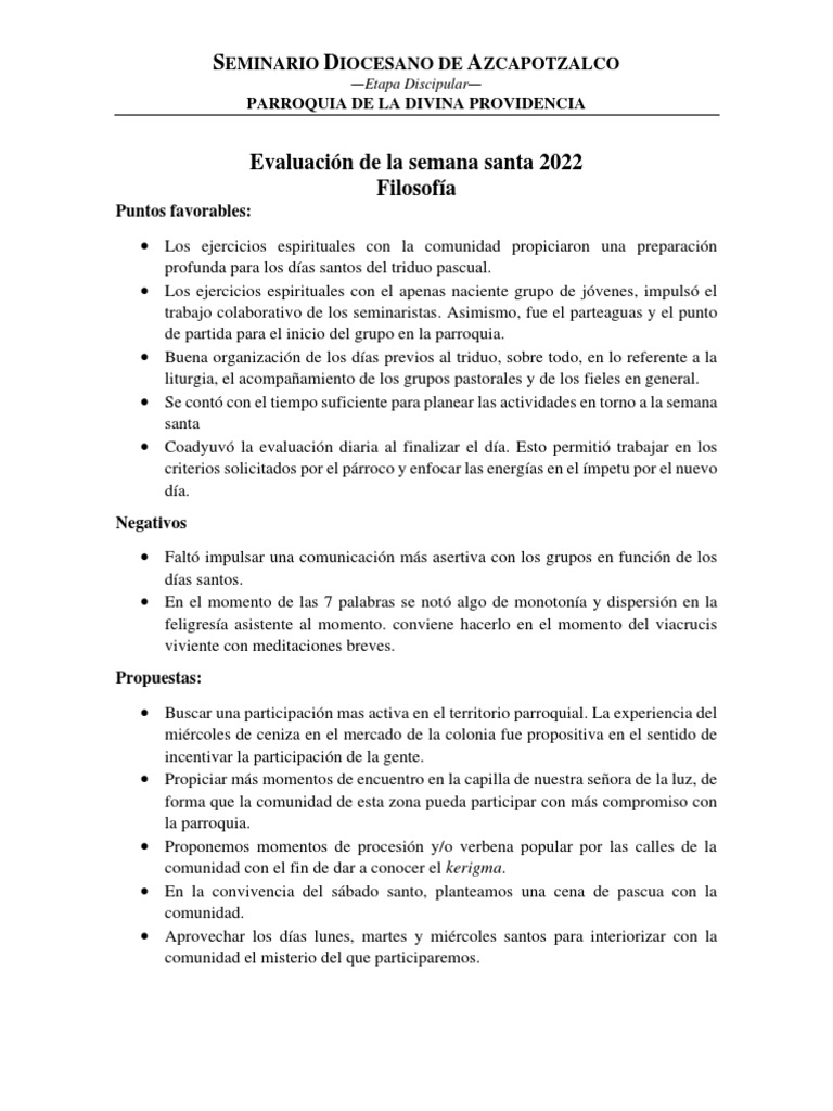 Planeación de La Semana Santa 2023 | PDF | Misa (liturgia) | Fiestas ...