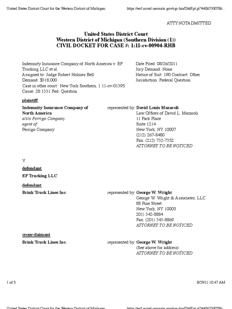 INDEMNITY INSURANCE COMPANY OF NORTH AMERICA v. EF