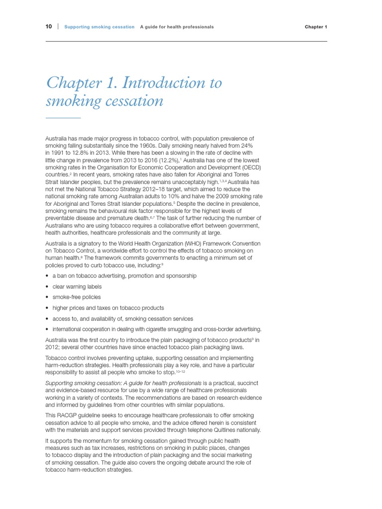 Chapter 1 Introduction To Smoking Cessation | PDF | Smoking Cessation ...
