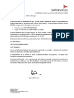 Certificado de deuda por $71.862,28 del Sr. ARTIGAS, MARTA LILIANA con Banco Supervielle S.A