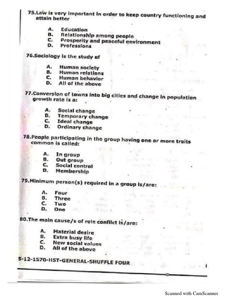 HST Past Papers Collection | PDF