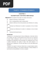 Part-I Combinatorics: Elementary Counting Principles Objectives