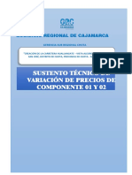 Sustento Tecnico de Variacion de Precios de Componentes 01 y 02