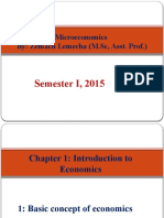 Microeconomics By: Zemach Lemecha (M.SC, Asst. Prof.) : Semester I, 2015
