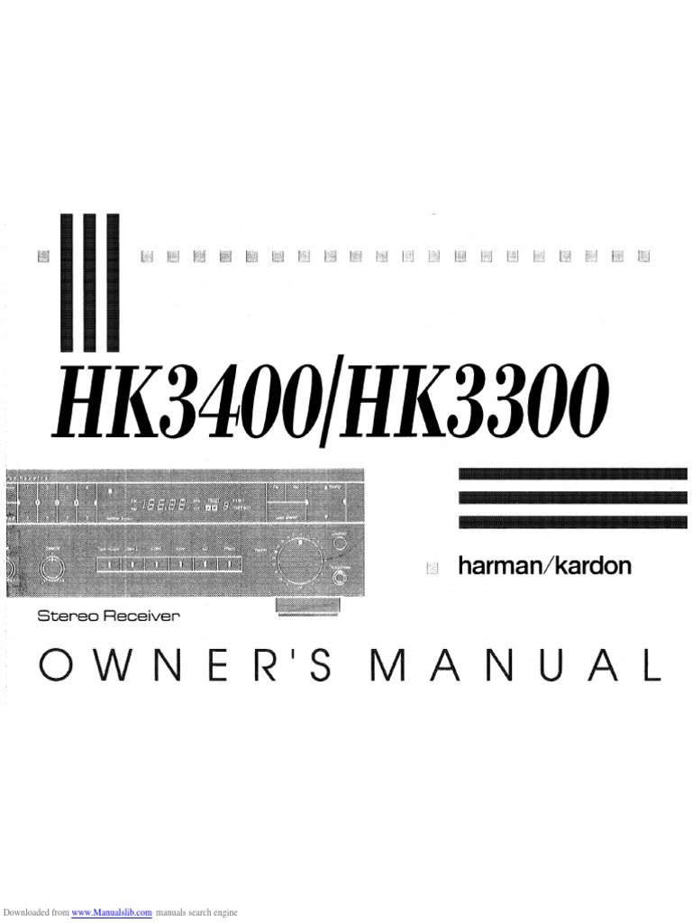 Harmon Kardon HK3400 - Manual | PDF