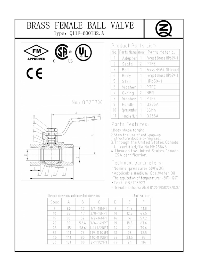 Brass Ball Valve UL-FM | PDF