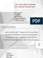 Pengaruh Air Cucian Beras Terhadap Pertumbuhan Tanaman Kacang Hijau