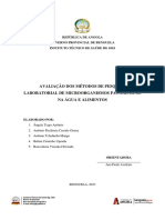 Avaliação Dos Métodos de Pesquisa Laboratorial de Microorganismos Patogénicos Na Água E Alimentos