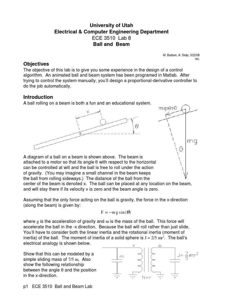 Lab ball beam s08 pdf control theory mechanics