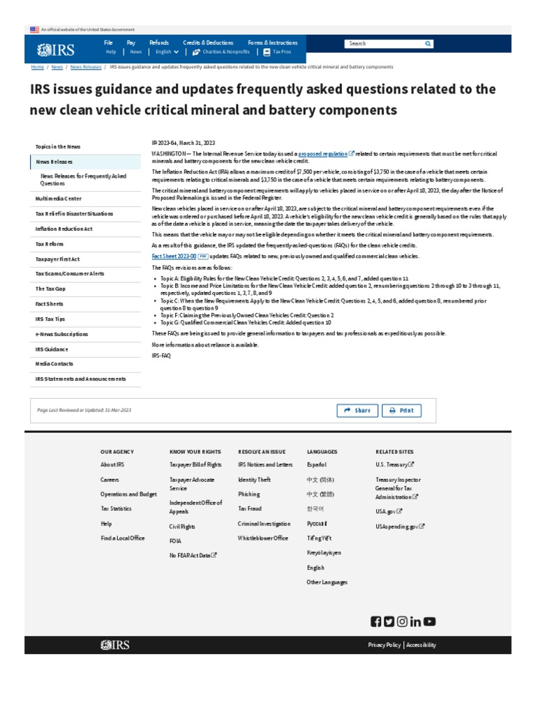 IRS Issues Guidance and Updates Frequently Asked Questions Related To