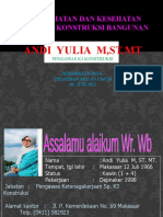 Andi Yulia M, ST - MT: Keselamatan Dan Kesehatan Kerja (K3) Konstruksi Bangunan