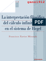 La Interpretación Filosófica Del Cálculo Infinitesimal en El Sistema de Hegel