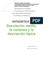 Estadistica I: Desviación Media, La Varianza y La Desviación Típica