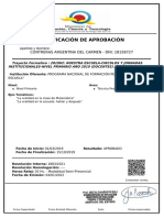 Certificación de Aprobación: Contreras Argentina Del Carmen - Dni: 18158727