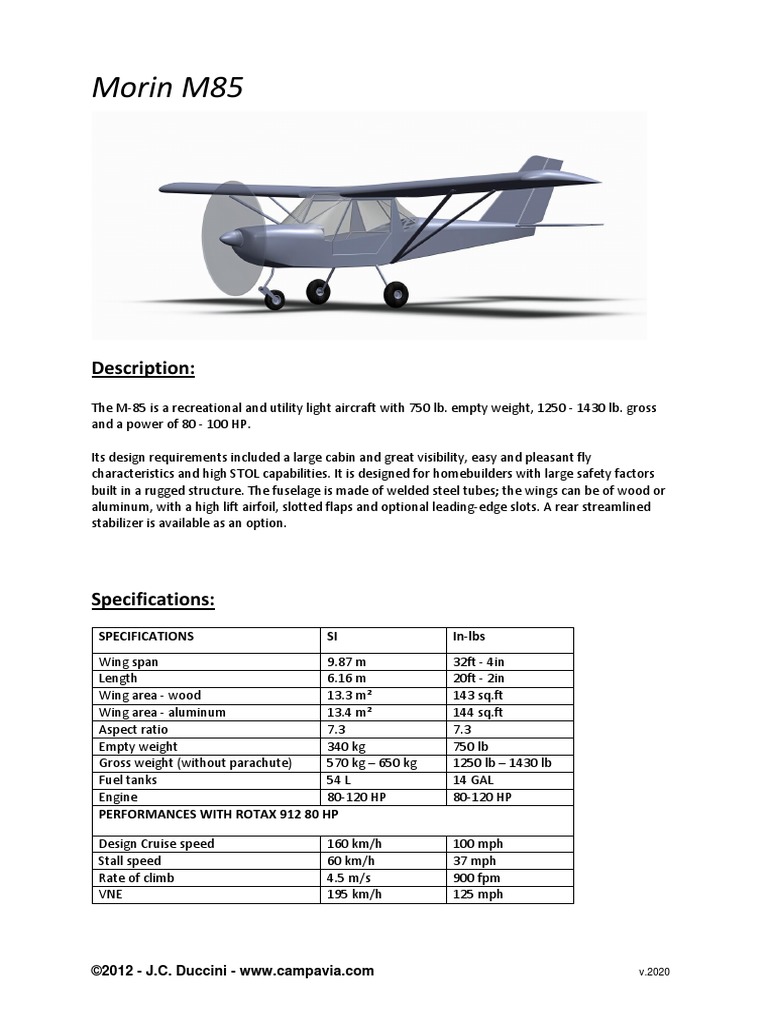 Brochure M-85 ENG - Rev2020!05!13 | PDF | Flap (Aeronautics) | Fuselage