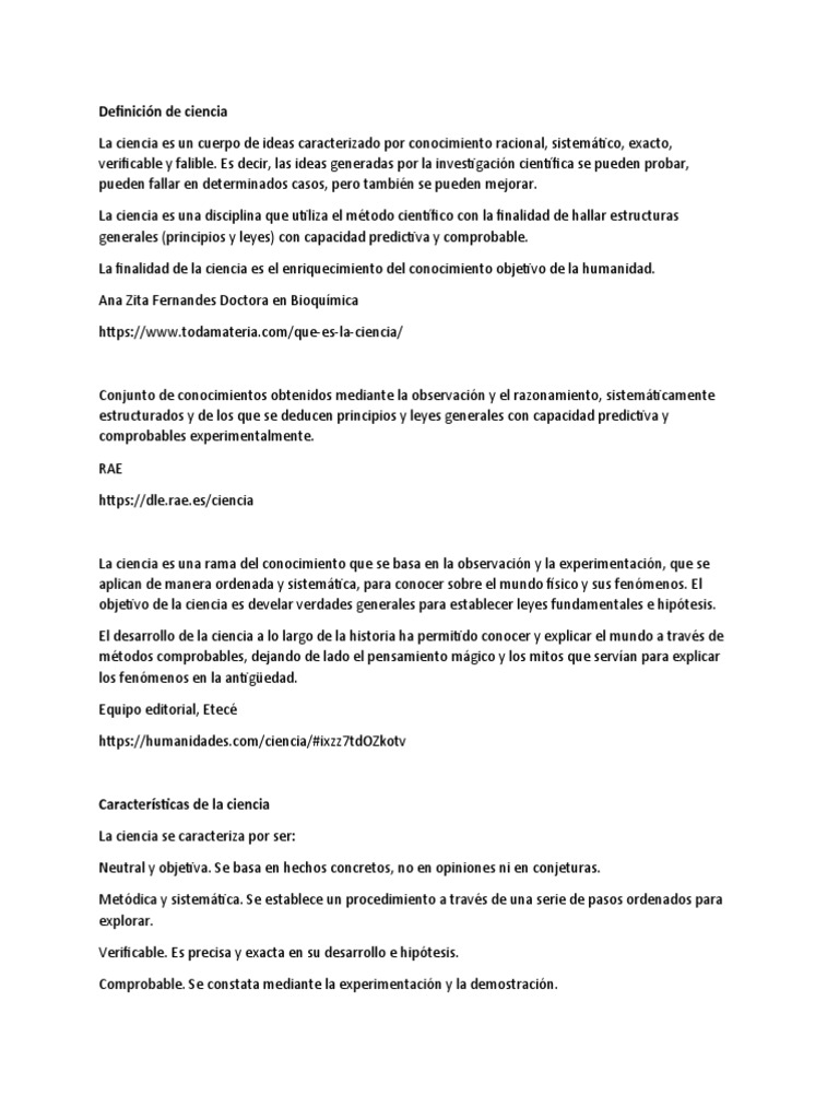 Definición de Ciencia | PDF | Science | Método científico