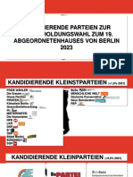 Kandidierende Parteien Zur Wiederholdungswahl Zum 19. Abgeordnetenhauses Von Berlin 2023