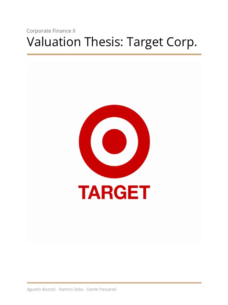 Valuation Thesis Target Corp. Corporate Finance II PDF Dividend