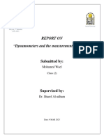 Report On "Dynamometers and The Measurement of Torque ": Submitted by