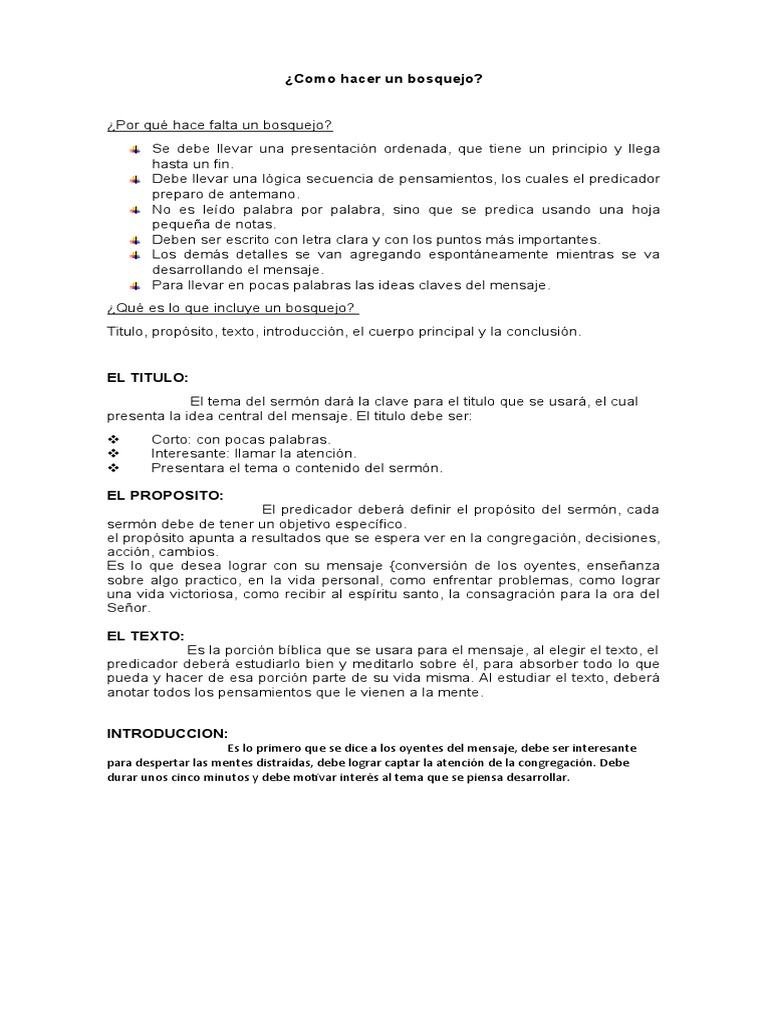 Cómo Hacer un Bosquejo Efectivo | PDF