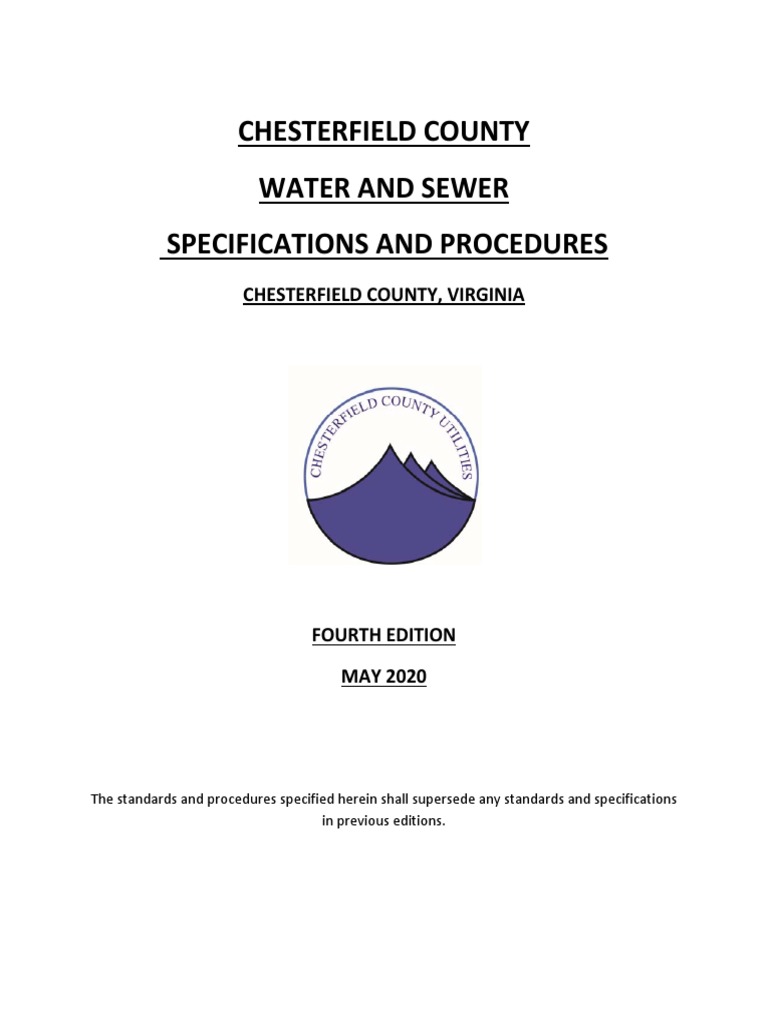 Water and Sewer Specifications and Procedures (May 2020) Proposed Revision PDF PDF Sanitary
