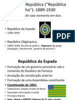 Primeira República Brasileira: períodos e revoltas sociais (1889-1930