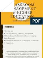 Classroom Management in Higher Education: Esaad Saleh Osman